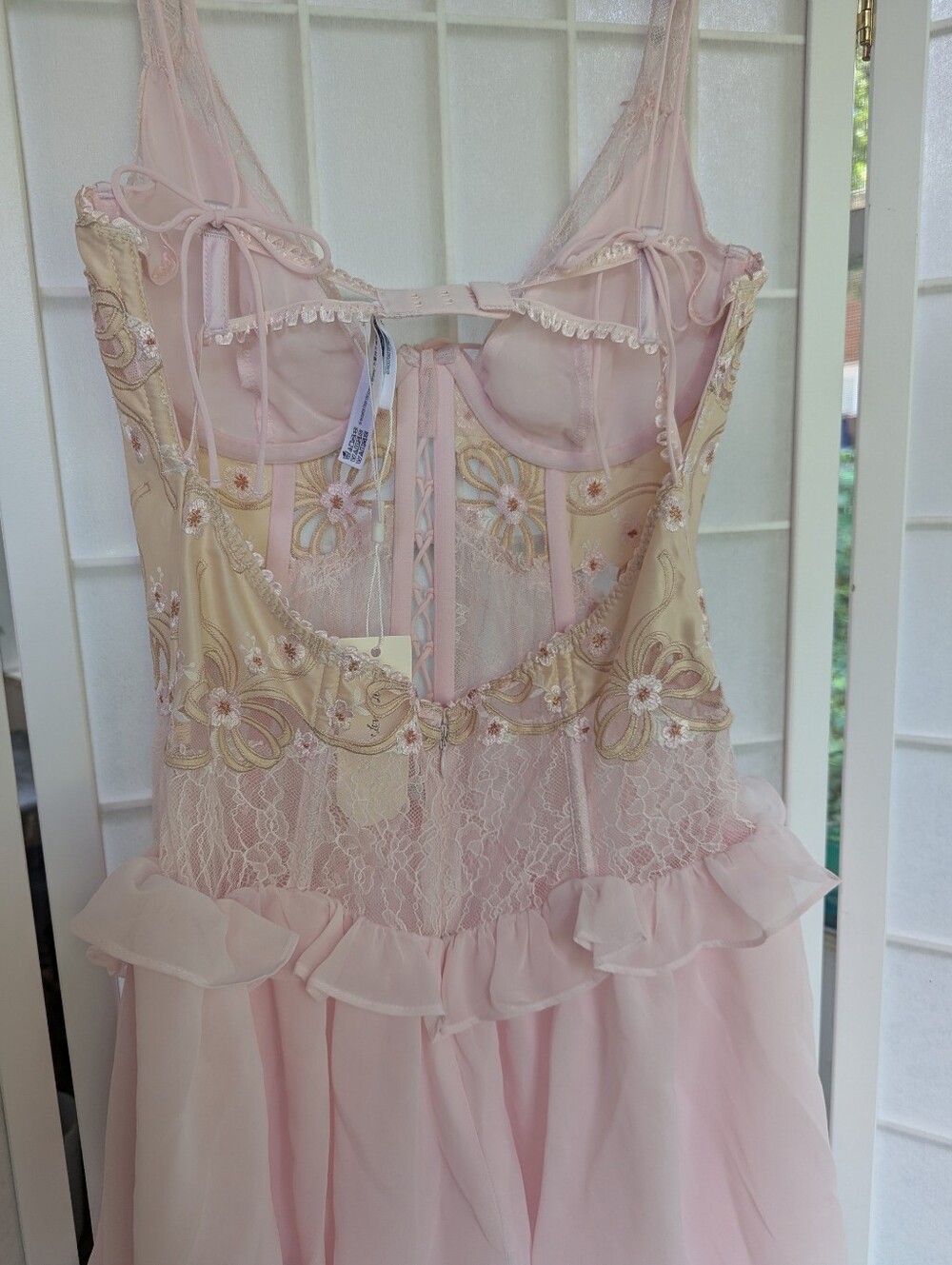 For Love And Lemons Flyaway Bow Slip Dress Medium NWT - Picture 7 of 11